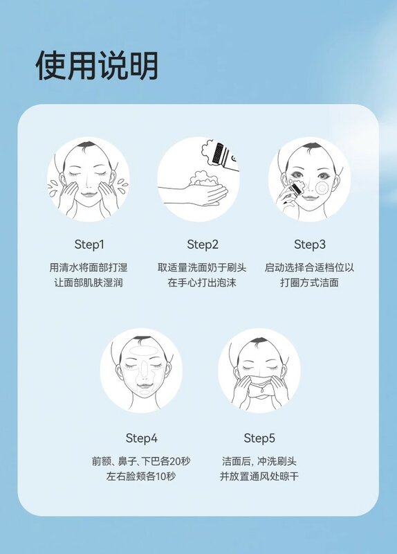 Pulizia del viso detergente per il viso pulizia dei pori elettrico