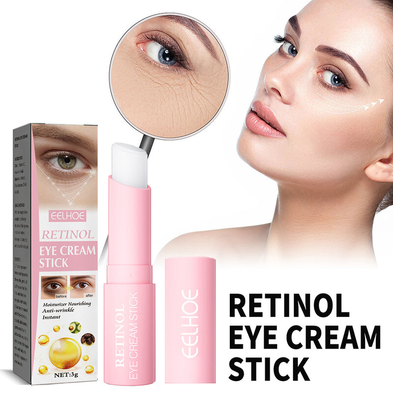Anti-rugas Eye Cream Retinol Anti Puffiness Remover círculos escuros Eye Bags Stick Fade Linha Fina Clareamento Hidratante Cuidados com a pele