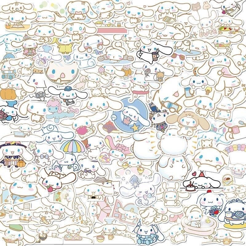 100pcs Kawaii My Melody Kuromi Hello Kitty Stickers for Kids Girls DIY Laptop Phone Diary Cute Cartoon Sanrio Sticker Decals