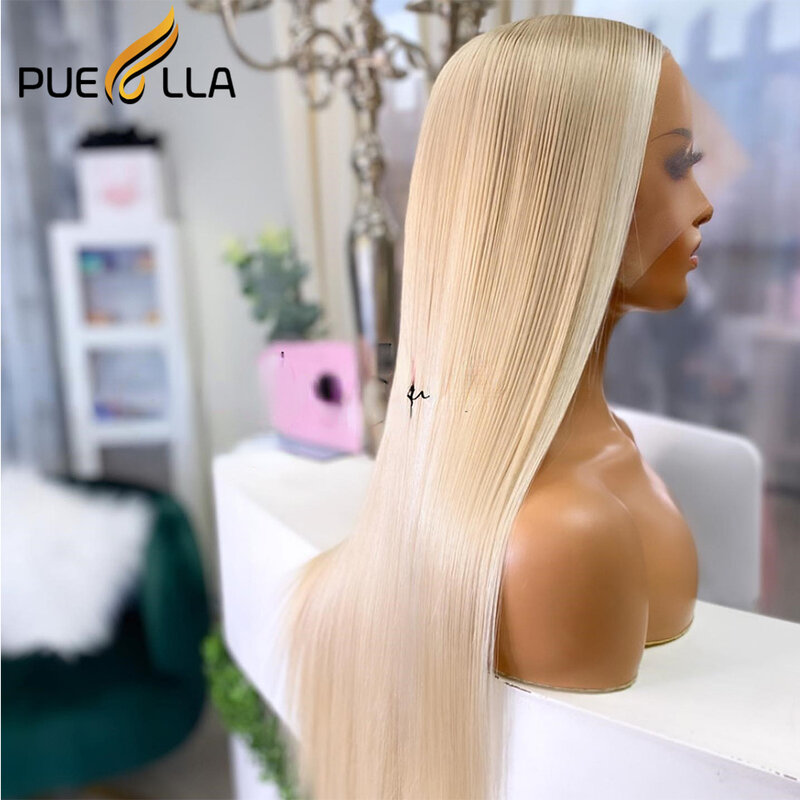 13x6 przezroczysta koronkowa peruka z przodu ludzkie włosy 13x4 prosta platynowa blond wyróżnij peruka brazylijska peruka z ludzkich włosów 180 gęstość