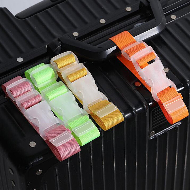 Portable Adjustable Luggage Straps Nylon Trolley Luggage Accessories Hanging Buckle Straps Suitcase Bag Straps Belt Lock Hooks
