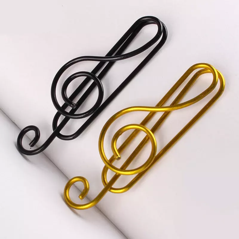 40/20PCS Mini Musical Paper Clips Luxury Metal Creative Notes Paperclips for Notebook Bookmark Office School Stationery Supplies