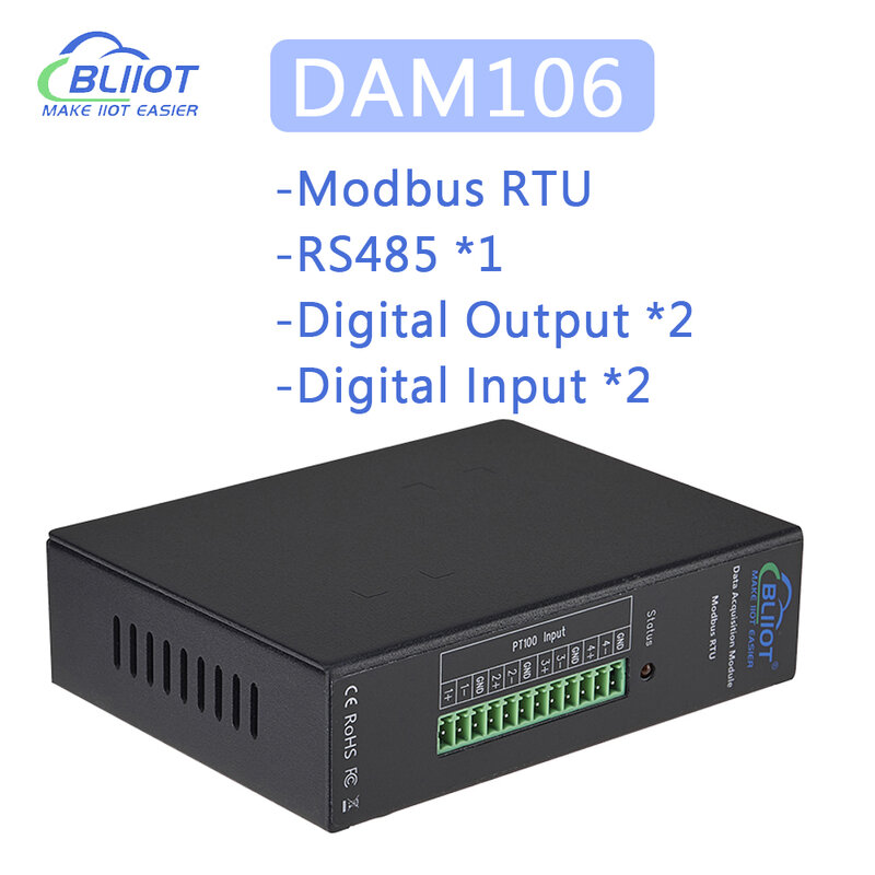 BLiiot 2 Digital Output Input RS485 to PLC Agriculture Automatic watering Control switch modbus Industrial Automation DAM106