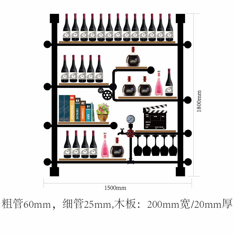 Pemegang anggur dinding besi kualitas tinggi rak Tampilan anggur kreatif bergaya Eropa pengatur rak berdiri botol anggur