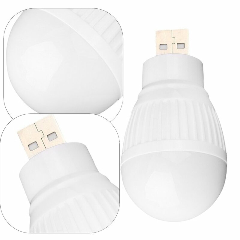 Lampu bohlam USB portabel multifungsi, lampu bohlam kecil LED Mini 3w luar ruangan, lampu darurat, lampu sorot hemat energi