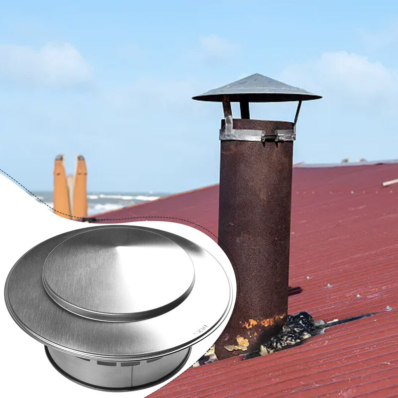 1 X Chimney Cap Stainles Steel Air Extraction Hoods For Ventilation Ducts Chimney Cap Exhaust Hood Brand New Durable