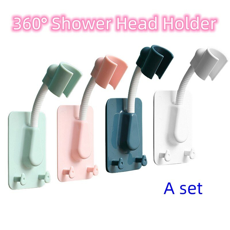 360 ° Shower kepala pemegang Adjustable Shower Bracket untuk mandi rel mandi braket pemegang kepala sangat menempel pada dinding