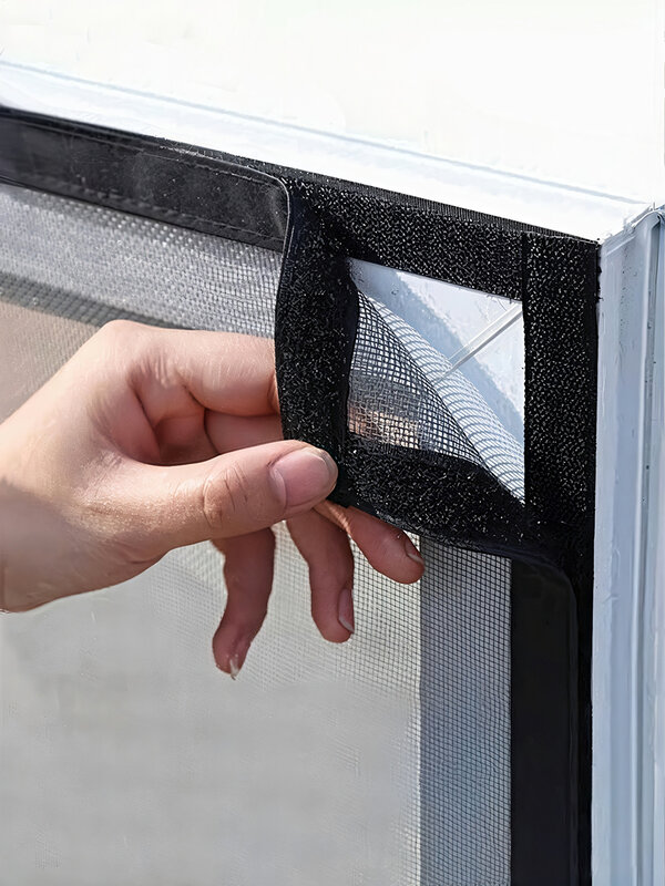 Écran de fenêtre anti-moustique invisible, maille personnalisée brodée, auto-arina, lavable pour un contrôle efficace des insectes