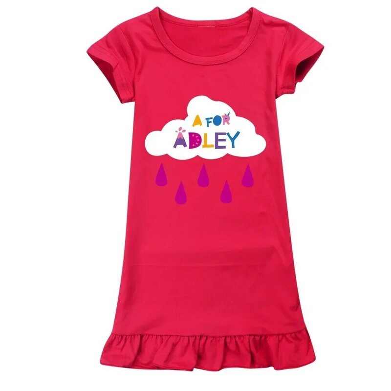 A Voor Adley Jurken Baby Meisjes 2024 Zomer Nachthemd Kids Prinses Nachthemden Thuis Pyjama Kleding Kinderen Cartoon Nachtkleding