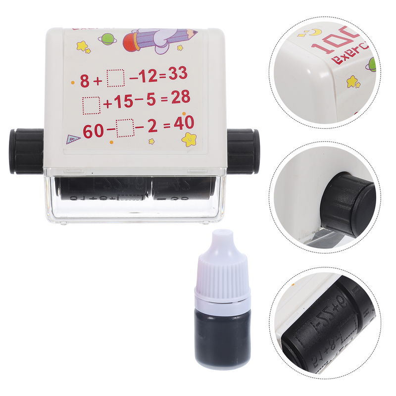 Addition and Subtraction Teaching Stamp Safe Math Compact Size Roller Seal Educational Learning Pp Digital Adjustable