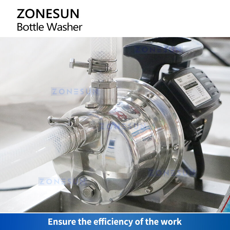 ZONESUN-lavadora semiautomática de botellas de vidrio de plástico, equipo de limpieza de enjuague, ZS-WB2S de doble cabezal