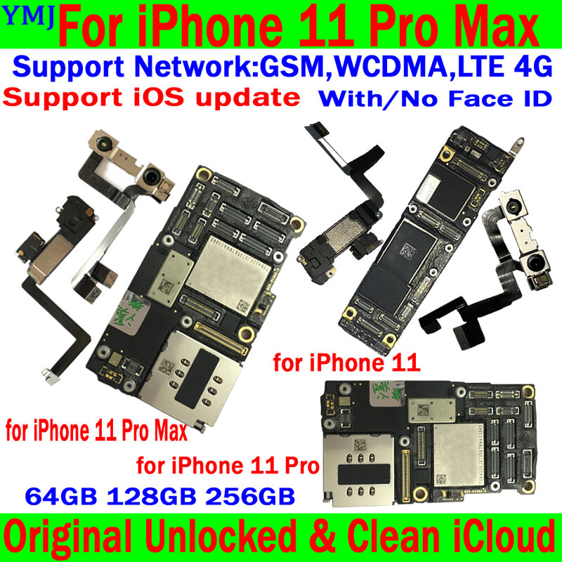 Placa base desbloqueada Original Clean ICloud para IPhone 11 / 12 PRO MAX, placa lógica de 64g/128g/256g, compatible con actualización de IOS