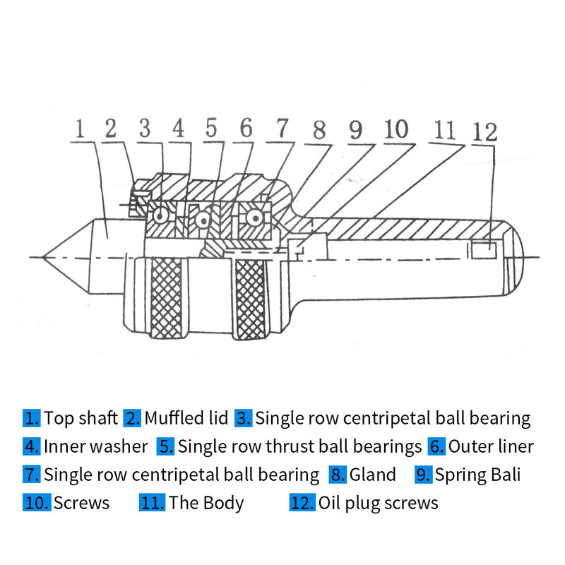 정밀 스틸 로터 미들 듀티 라이브 센터 선반, 콘 커터, 58-62HRC 밀링 머신 액세서리
