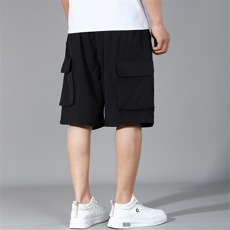 Pantalones cortos Cargo para hombre, Shorts informales a la moda, con cintura elástica, talla grande 12XL, 11XL, Verano