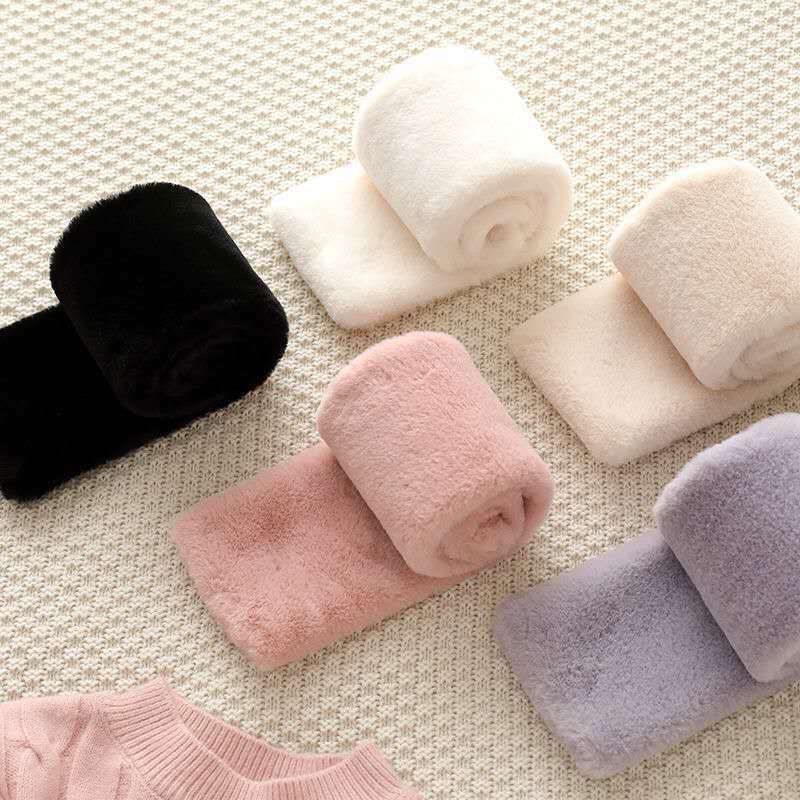 Korean Style Winter Thickened Warm Plush Scarf For Women Autumn Solid Color Faux Fur Cross Scarves Girl Soft Neck Ring Scarf New