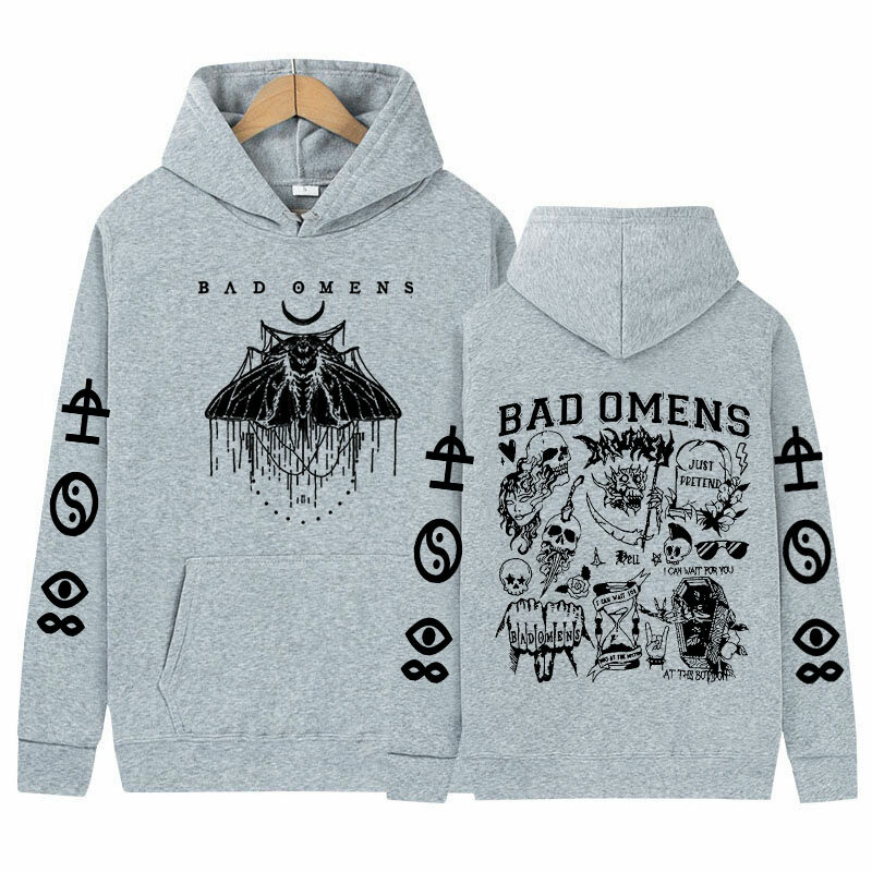 Muzyka rockowa Bad Omens Concrete Forever Tour 2024 bluza z kapturem mężczyźni kobiety Hip Hop Vintage Gothic obszerna bluza sweter Streetwear
