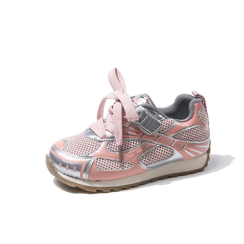 Детские кроссовки для мальчиков и девочек, летняя дышащая обувь на шнуровке с мягкой подошвой, детская повседневная спортивная обувь
