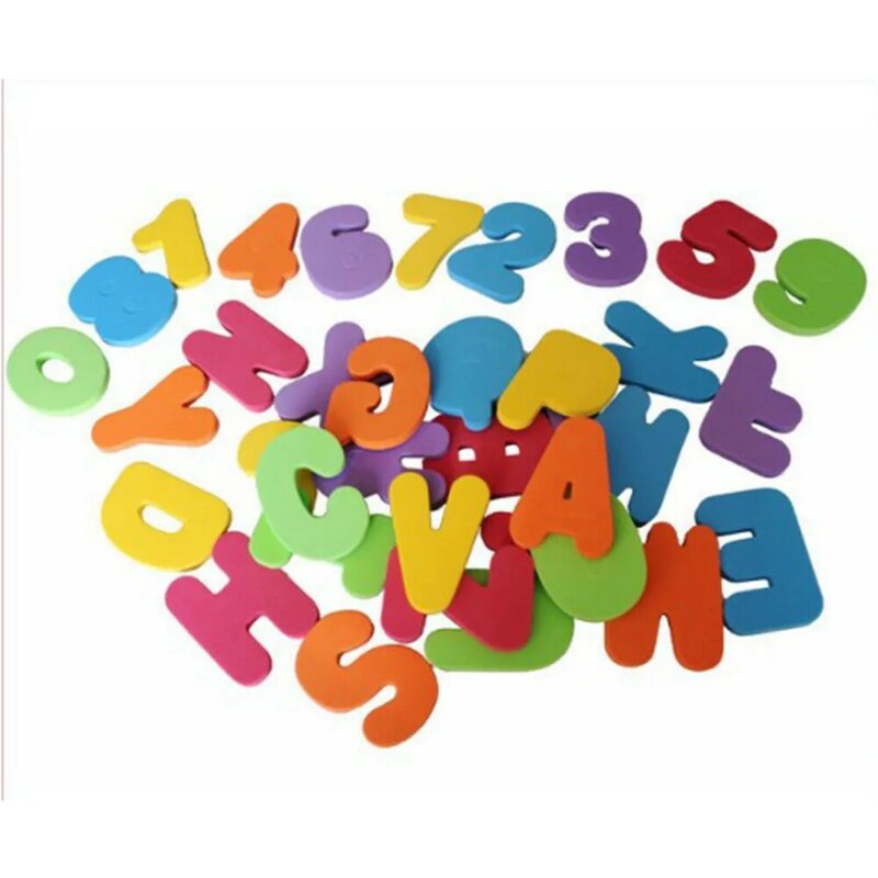 Puzzle de banho alfanumérico para crianças, brinquedos educativos precoces, EVA, engraçado, novo, 36pcs