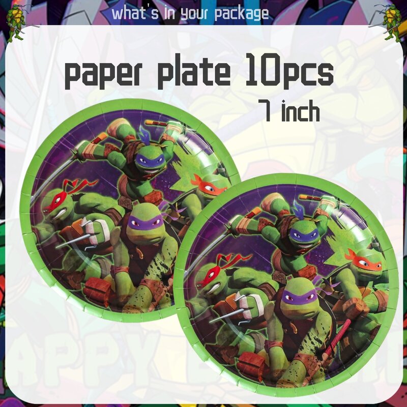 Ninja Turtles Birthday Decoration Turtle Disposable Tableware Plate Banner Tablecoth CupBaby Shower Kids Boys DIY Party Supplies