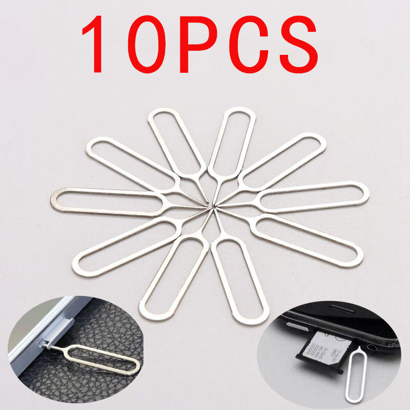 10pcs Anti-Lost Eject Sim Cards Tray Open Pin Needle Key Tool Ejetor for IPhone IPad Mobile Smartphone SIM Remover Accessories