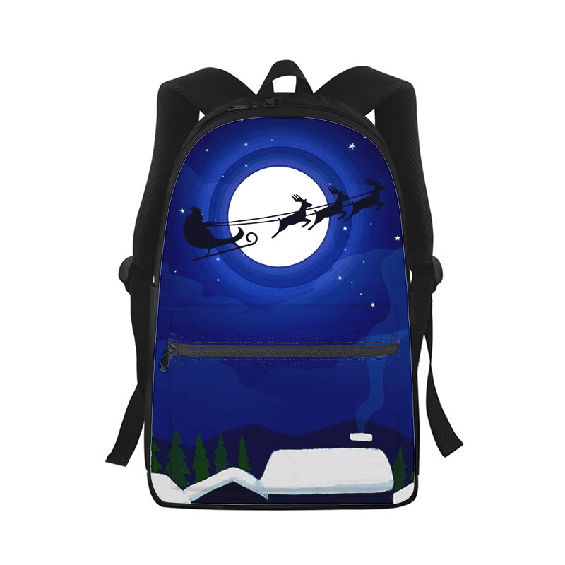 Рюкзак с 3D-принтом Санта Клауса для мужчин и женщин, модная школьная сумка для студентов, детский дорожный ранец на плечо для ноутбука