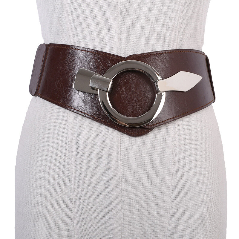 2021 moda fibbia in metallo ampia cintura in pelle Punk cinture fresche esagerano cinture larghe in metallo pesante cintura in pelle Pu Hip-Hop per donna