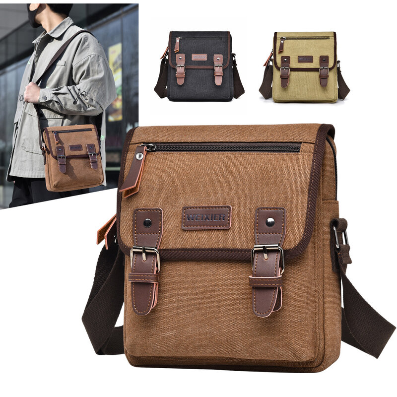 Сумки-мессенджеры в стиле ретро для мужчин, винтажные холщовые сумочки для отдыха, работы, путешествий, деловые мужские портфели через плечо