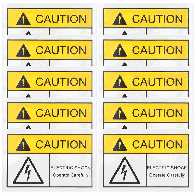 10 Pcs Sticker Note The Grounding Labels High Voltage Warning Sign Self-adhesive Vinyl Electrical Room