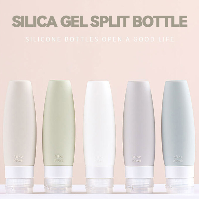 Силиконовая дорожная многоразовая герметичная сжимаемая бутылка, емкость для хранения косметики, эмульсионный отдельный флакон, 60/90 мл
