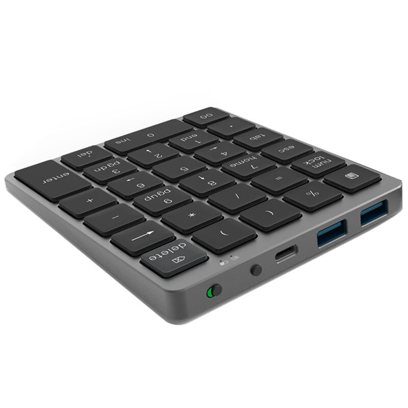 N970 drahtlose Bluetooth-Ziffern tastatur mit USB-Hub Dual-Modi Mehr funktions tasten Mini-Nummern block für Buchhaltung aufgaben
