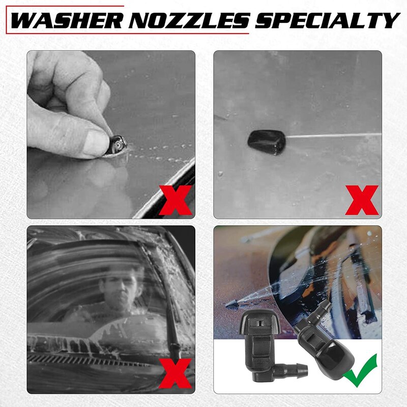Front Windshield Washer Nozzles -for 2008-2012 Ford Fusion Mercury Milan Lincoln MKZ 8E5Z17603A , (Pack of