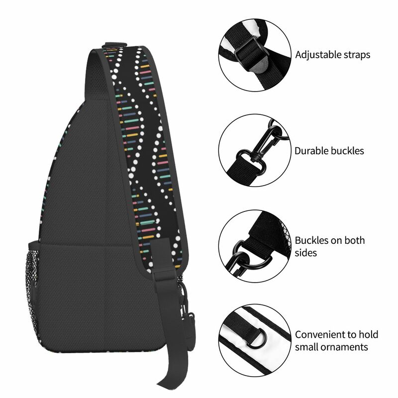 DNA Chemistry Sling Bags Chest Crossbody Shoulder Sling Backpack Hiking Travel Daypacks Science Men Women Bags