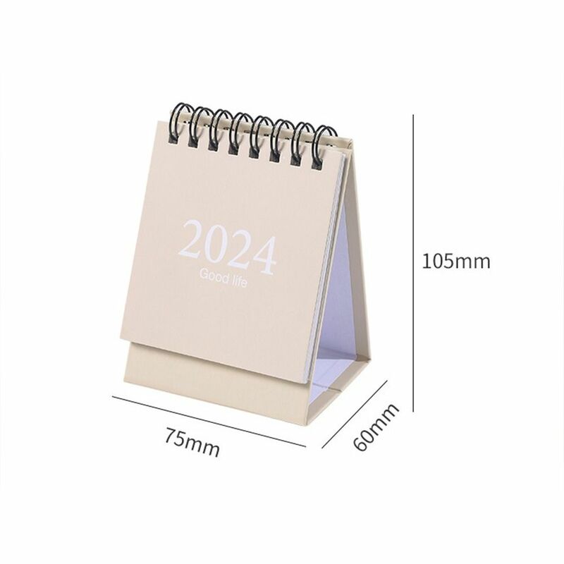 Mini Calendario de escritorio con tapa de pie, 2024, planificación de la organización del horario diario