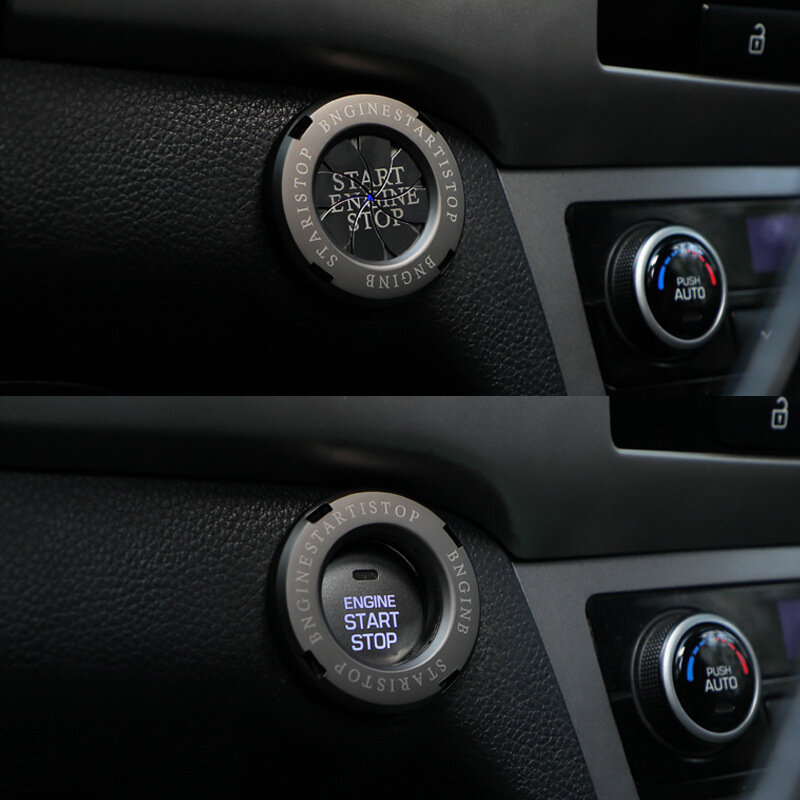 Interruptor de encendido para interior de coche, botón de arranque de un botón, interruptor de protección, anillo de decoración