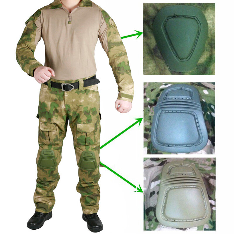 Multicam celana taktis militer kamuflase tentara celana Hiking tahan aus Paintball celana tempur dengan bantalan lutut pakaian berburu