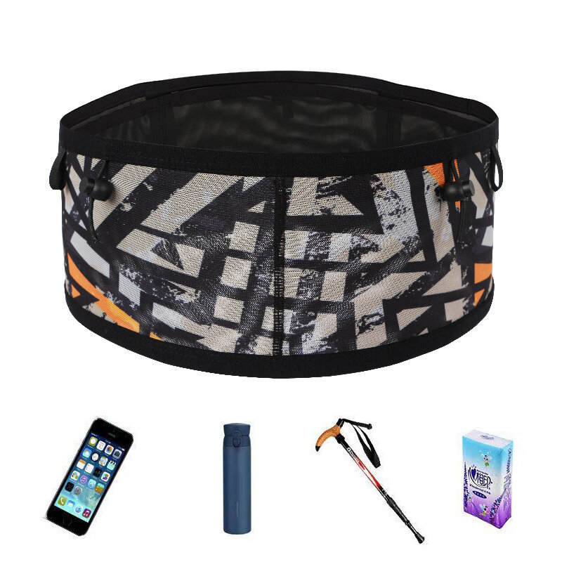 QUESHARK-Multifuncional Running Waist Bag, malha elástica, saco de telefone celular, grande capacidade, ciclismo Mountain Water Bag