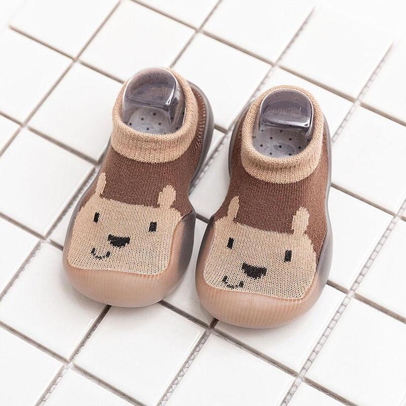 Children Anti-slip Shoes Cute Cartoon Animal Pattern Baby Toddler Girls Cotton Floor Socks Infant Boys Rubber Sole Sneakers