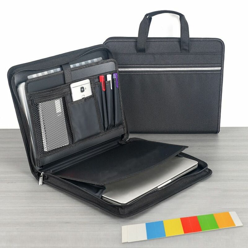 Organizador de archivos de acordeón impermeable, 13 bolsillos, pestañas coloridas, carpeta de archivos en expansión, mayor capacidad, bolsa de documentos con cremallera segura