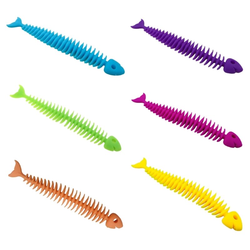 Burbuja hueso pescado 9,45 pulgadas con sonido para aliviar ansiedad, juguetes mano, Color arcoíris, juguetes