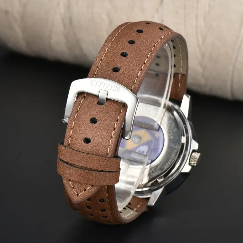 Citixxx-Eco-Drive Relógio Quartz de couro para homens, relógio esportivo profissional, presente do dia dos namorados, pulseira de jóias