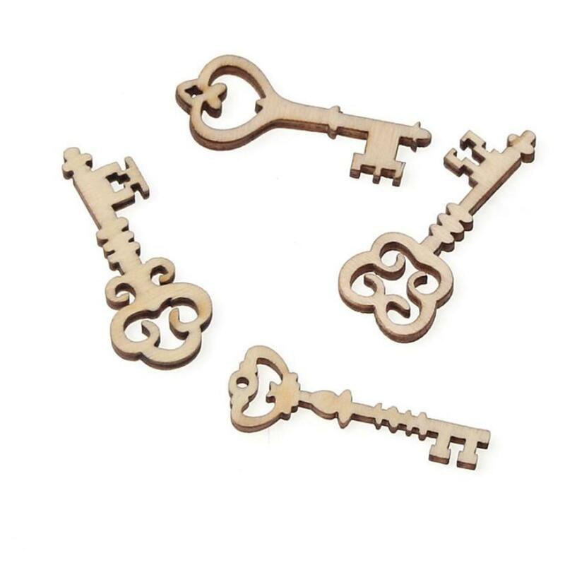 Wooden Key Craft Decorative Pieces for DIY Projects - Pack of 150