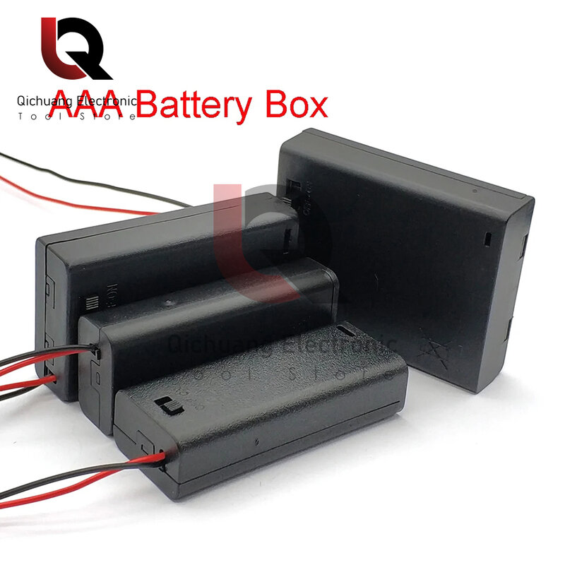 Hộp pin DIY chất lượng cao 2 3 4 Slots Hộp đựng pin AA AAA có công tắc và nắp cho 18650 AA Hộp lưu trữ pin đen