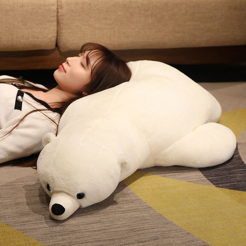 Muñecos de peluche de oso Polar de alta calidad, almohada de oso blanco de simulación, bonito regalo de cumpleaños, decoración del hogar, 110cm