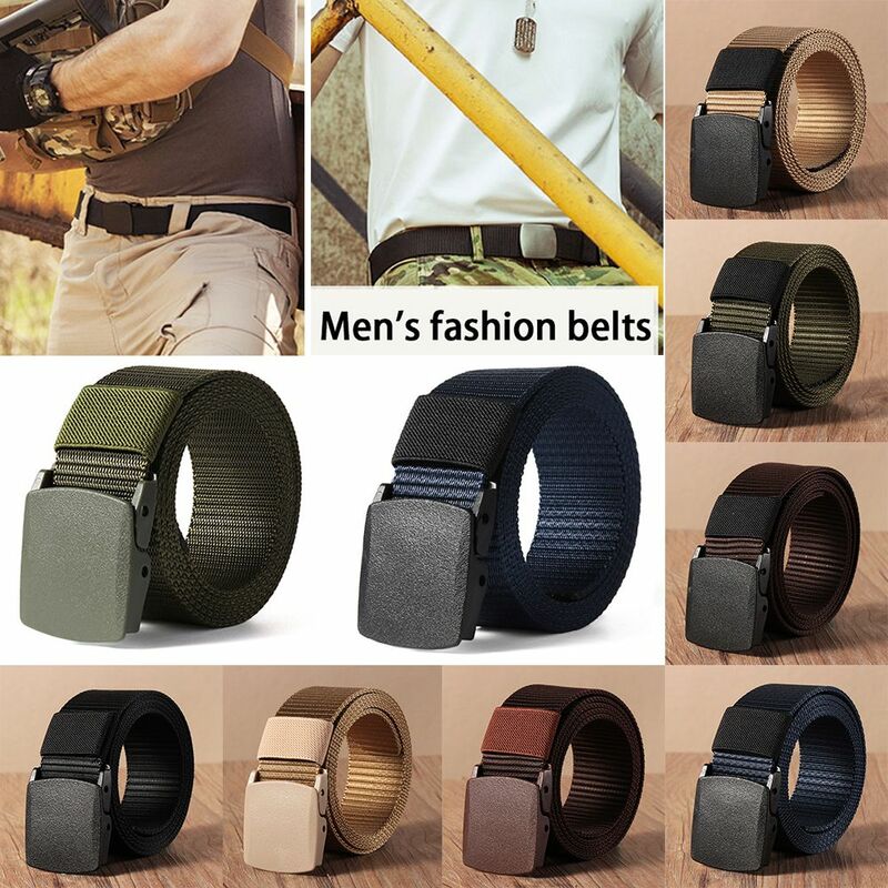 Metal-free Security Check Classic Casual Lengthen Military Web Belt Tactical Waistband for Fat Man Nylon Waist Belt