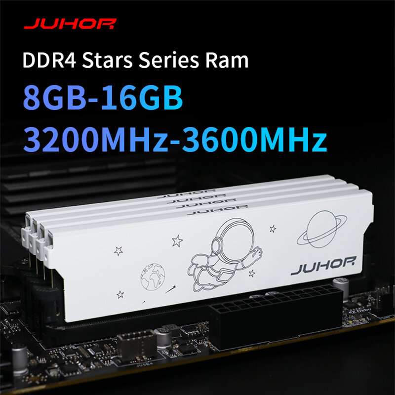 JUHOR DDR4 8GB 16GB 3200MHz 3600MHz 16GBX2 8GBX2 Novo Dimm XMP2.0 Desktop Gaming Memoria Rams Grânulos de Samsung