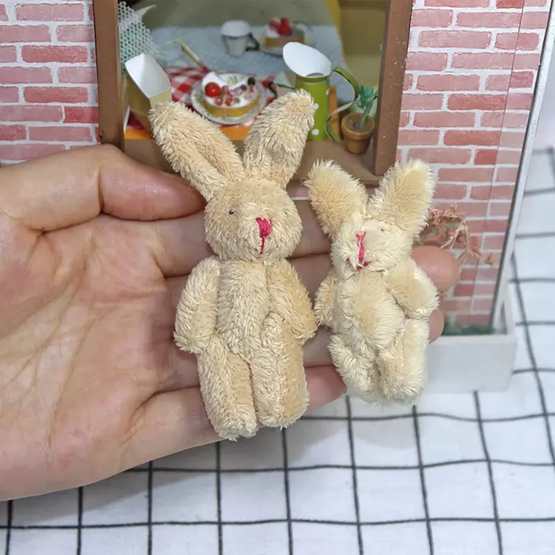 1 pçs 1/12 casa de boneca em miniatura coelho de pelúcia simulação modelo animal brinquedo mini decoração casa de bonecas acessórios
