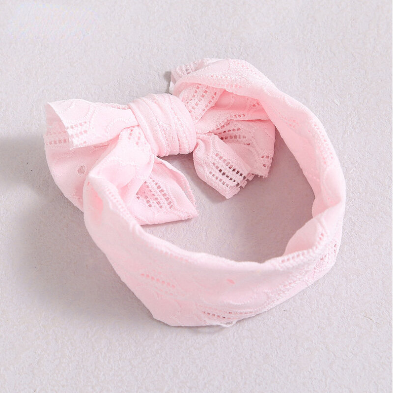 Soft Big Bowknot Baby Headband Fashion Elastic Hair Band Baby Girls Breathable Lace Turban Wide Bow Headwrap Baby Accessories