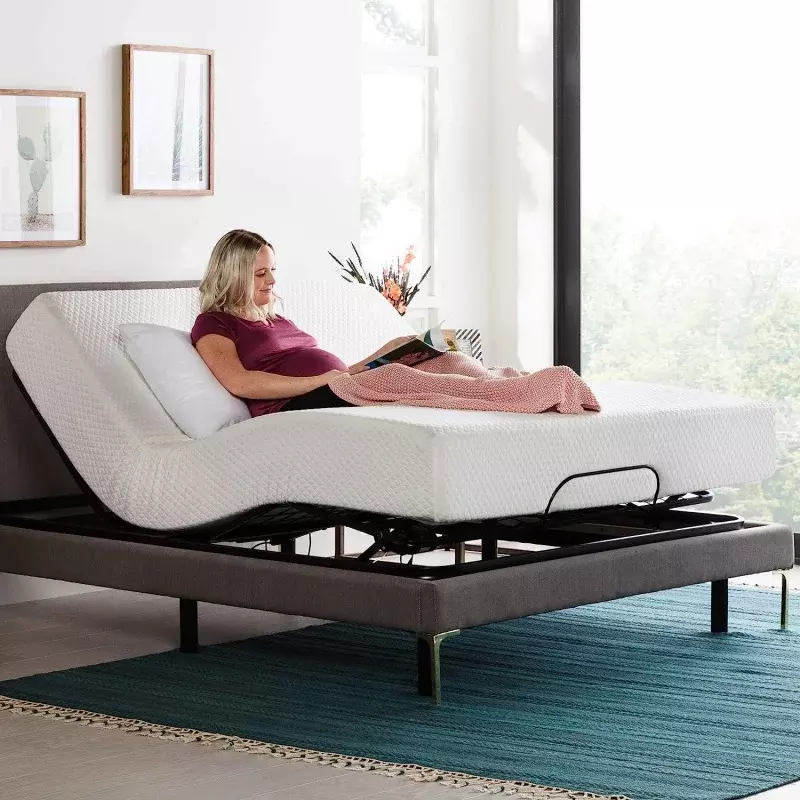 Linenspa verstellbarer Bett rahmen-unabhängige Kopf-und Fuß neigung-leistungs starker leiser Motor-einfache werkzeug freie Montage-Faulenzen-