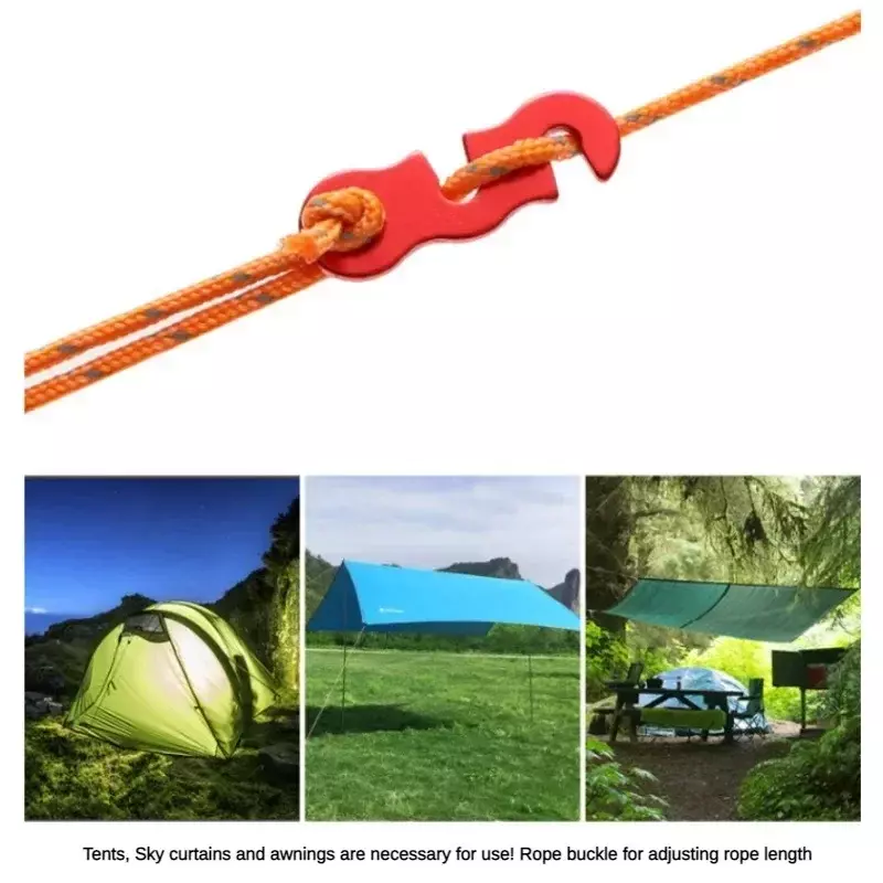 10pcs Adjustable Camping Tent Cord Rope Buckle S Type Tensioners Fastener Kit Outdoor Camping Tents Securing Accessories