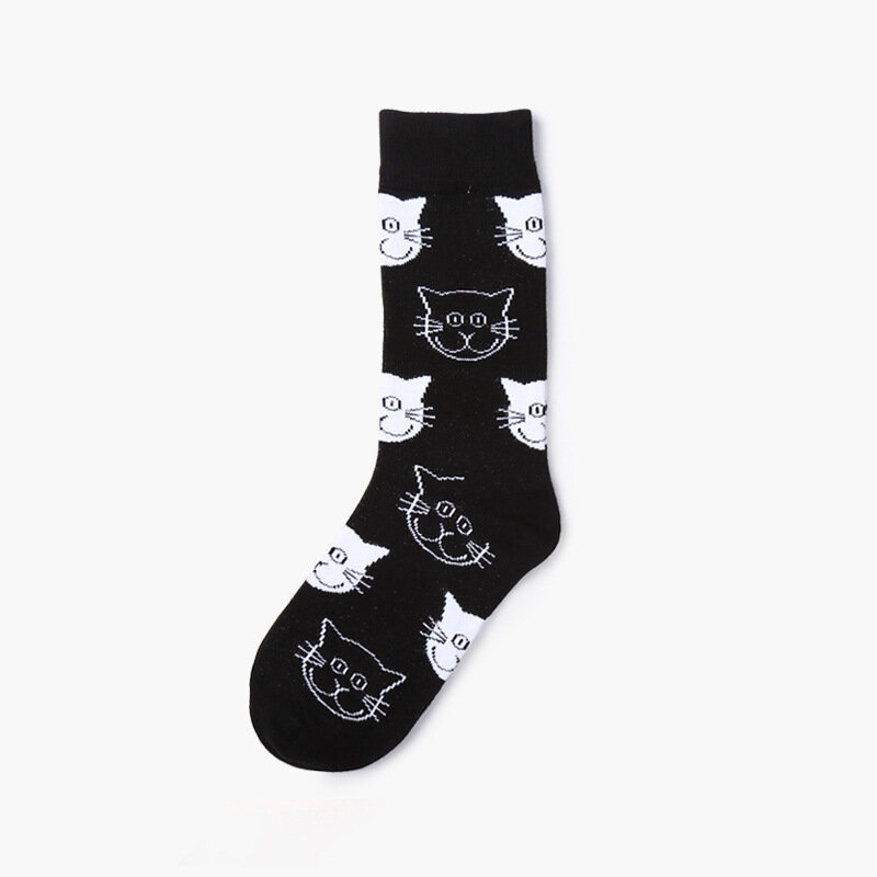 Neue Frauen Baumwolle Benutzerdefinierte Socken Katze Cartoon Tier Lustige Socken Nette Reizende Bunte Mode Socken Meias носки аниме Schwarz Rosa